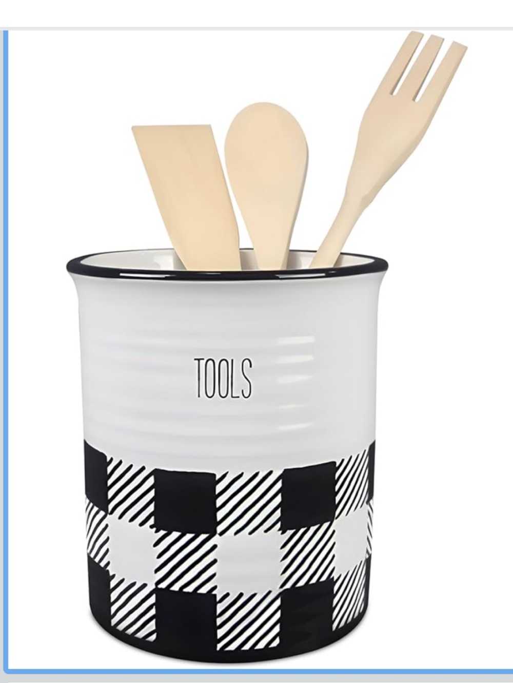 Young's Inc Buffalo Plaid Kitchen Tool Holder NEW OUT OF STOCK ITEM